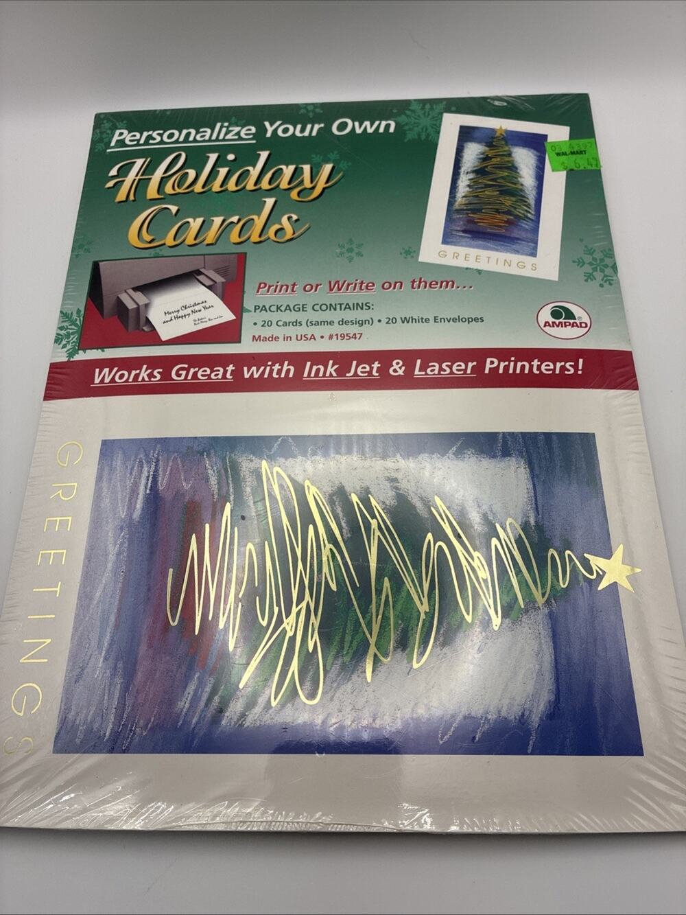 NEW Ampad (20) PERSONALIZE YOUR CHRISTMAS Holiday Cards & ENVELOPES - # 19547